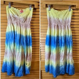 Tiare Hawaii Angelfish Tie Dyed Strapless Dress One Size NEW